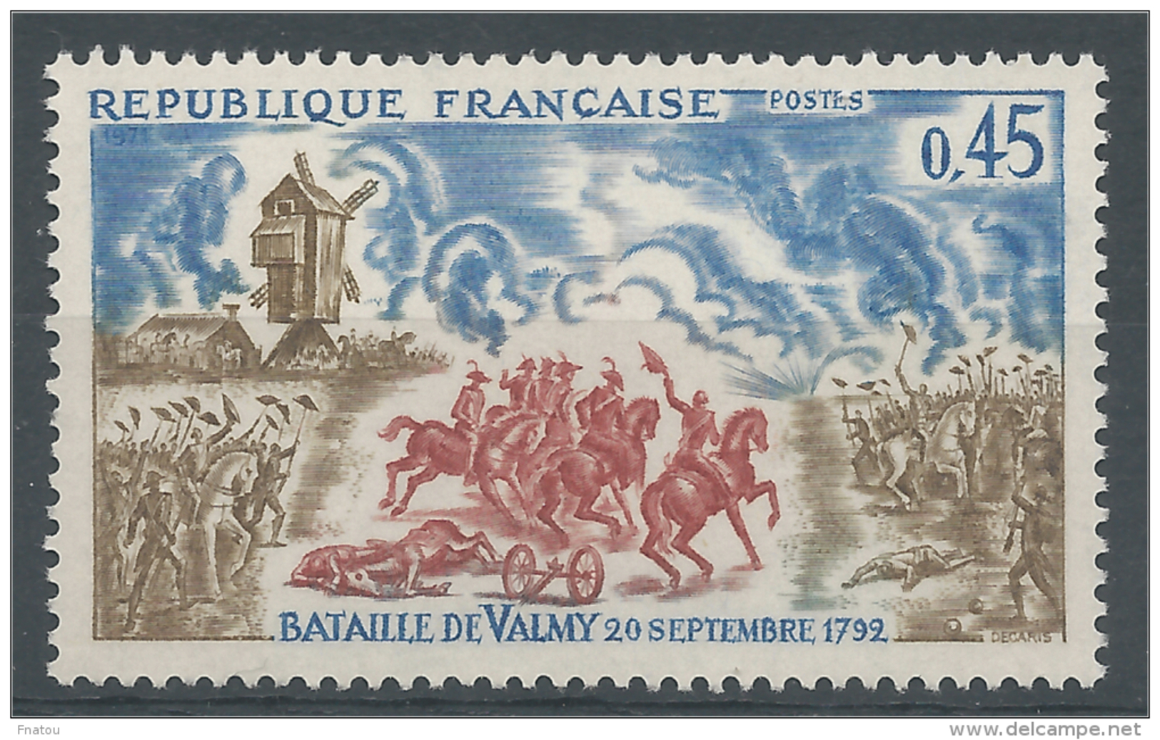 France, Battle Of Valmy, 1971, MNH VF - Unused Stamps