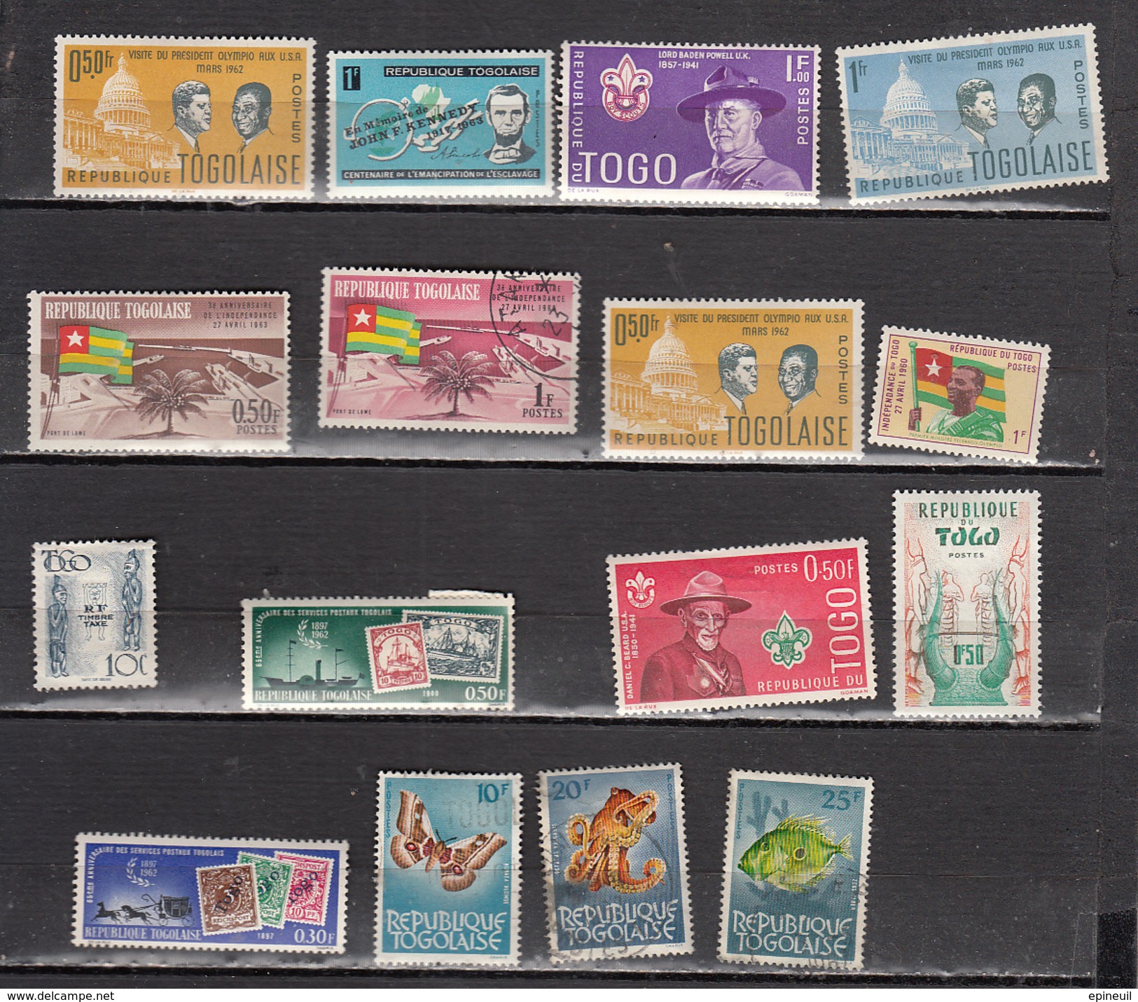 TOGO ° ET * LOT DE 16 TIMBRES DIFFERENTS - Usados