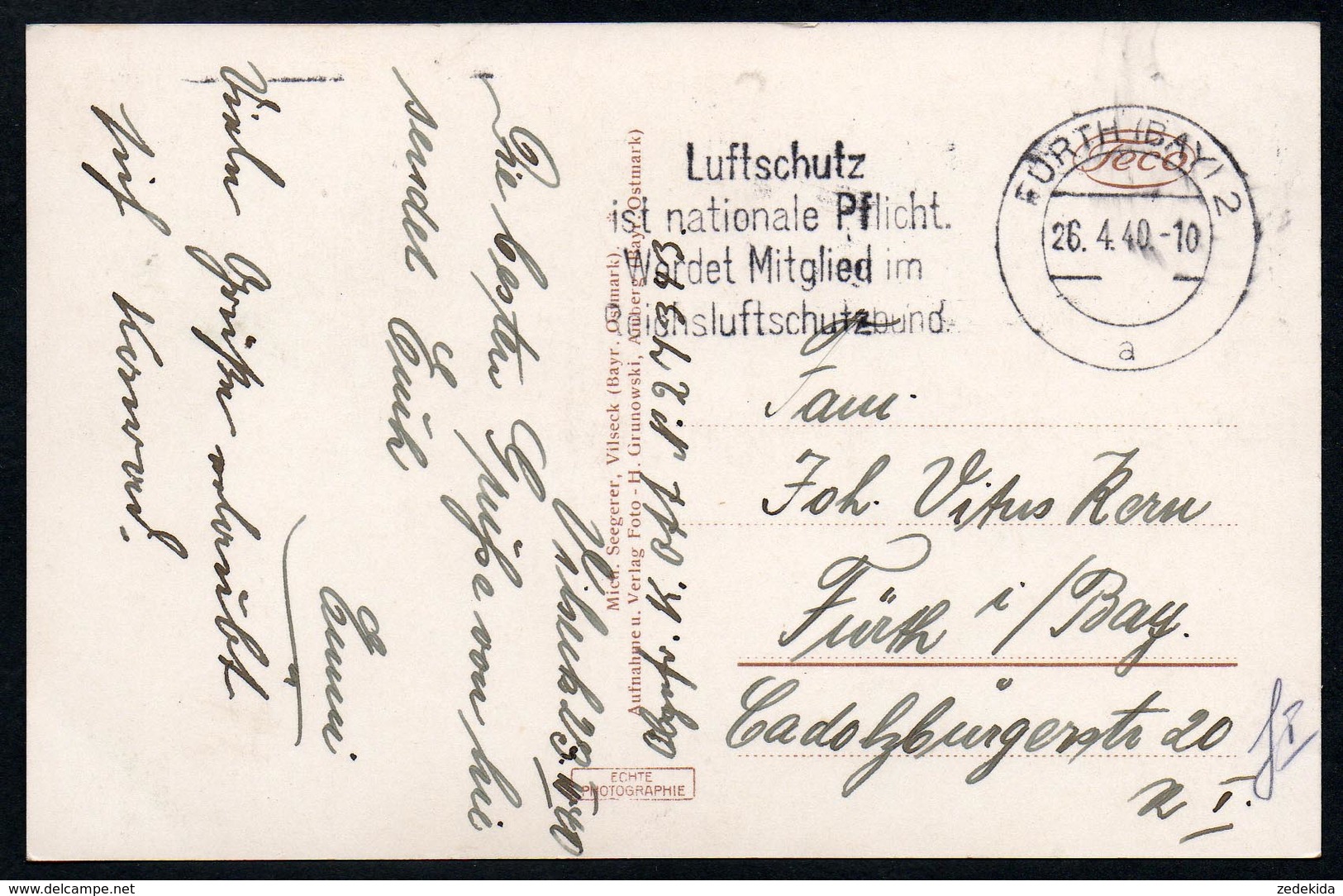 9779 - Alte Foto Ansichtskarte - Vilseck - Kirchgasse - Gel - Feldpost Gel 1940 - Seegerer - Amberg