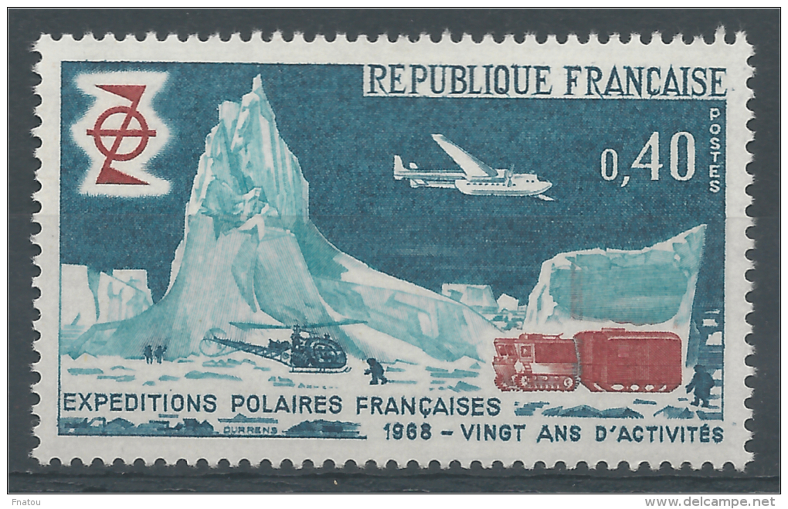 France, French Polar Expeditions, 20th Anniv., 1968, MNH VF - Unused Stamps