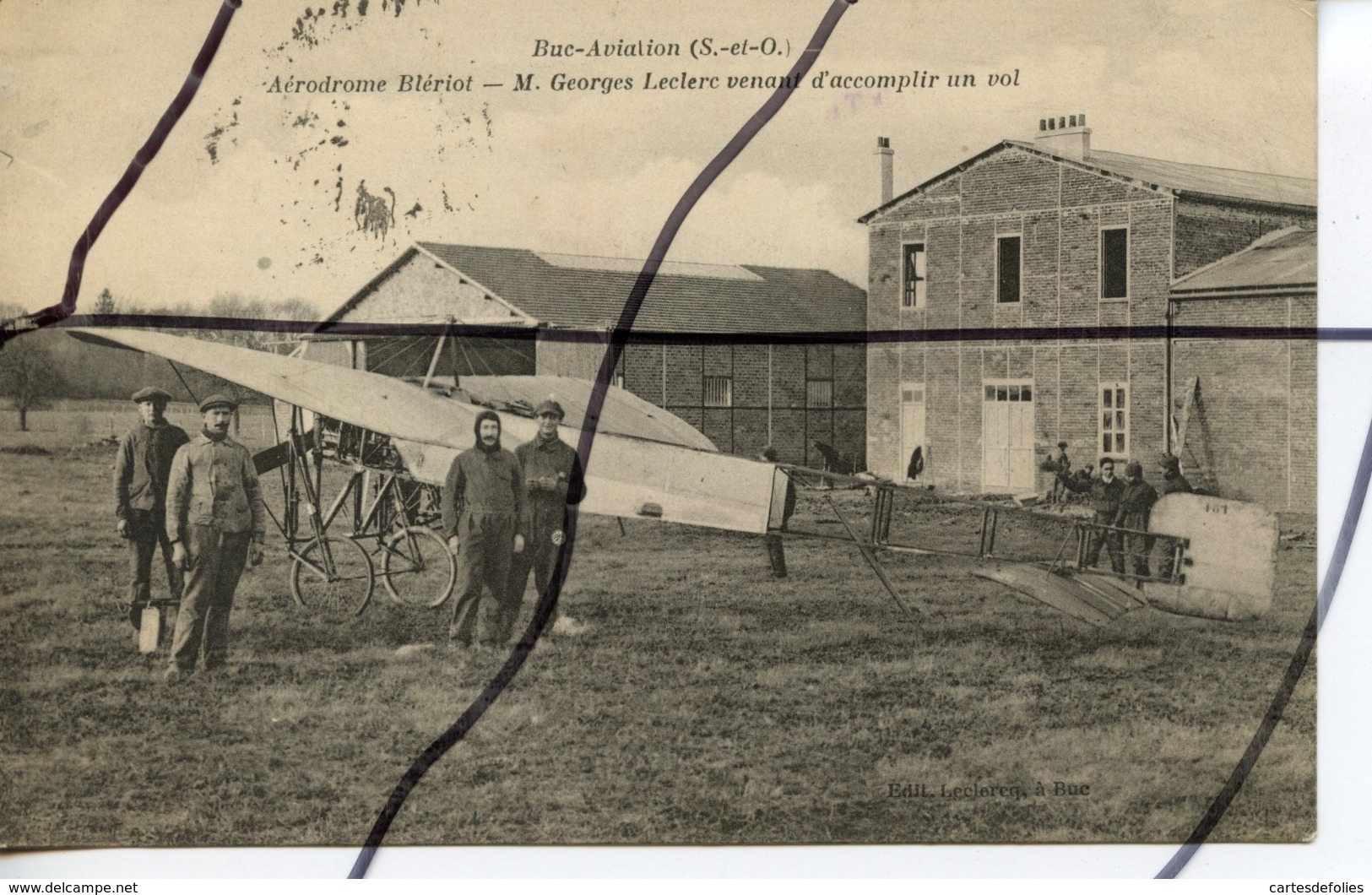 CARTE ANIMÉE. CPA.D78. BUC-AVIATION. Aérodrome BLERIOT. LECLERC Venant D'accomplir Un Vol. - Buc