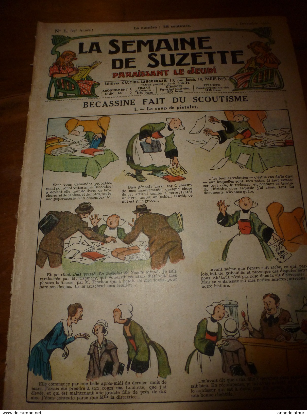 1931 LSDS  Bécassine Fait Du Scoutisme  (Le Coup De Pistolet); Etc - La Semaine De Suzette