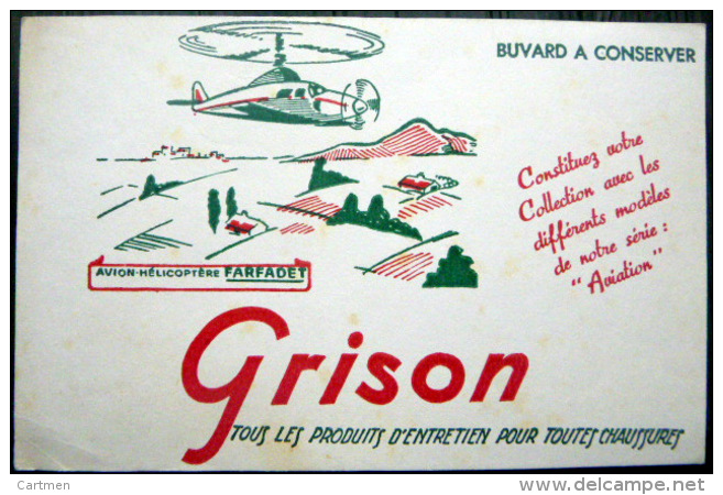 BUVARD  ANCIEN  HELICOPTERE  GRISON PRODUITS D'ENTRETIEN POUR CHAUSSURES - Zapatos