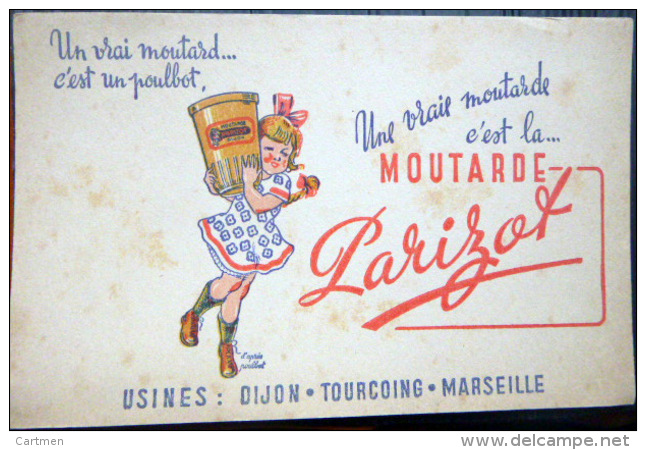 BUVARD ANCIEN MOUTARDE PARIZOT POULBOT ILLUSTRATEUR - Mosterd