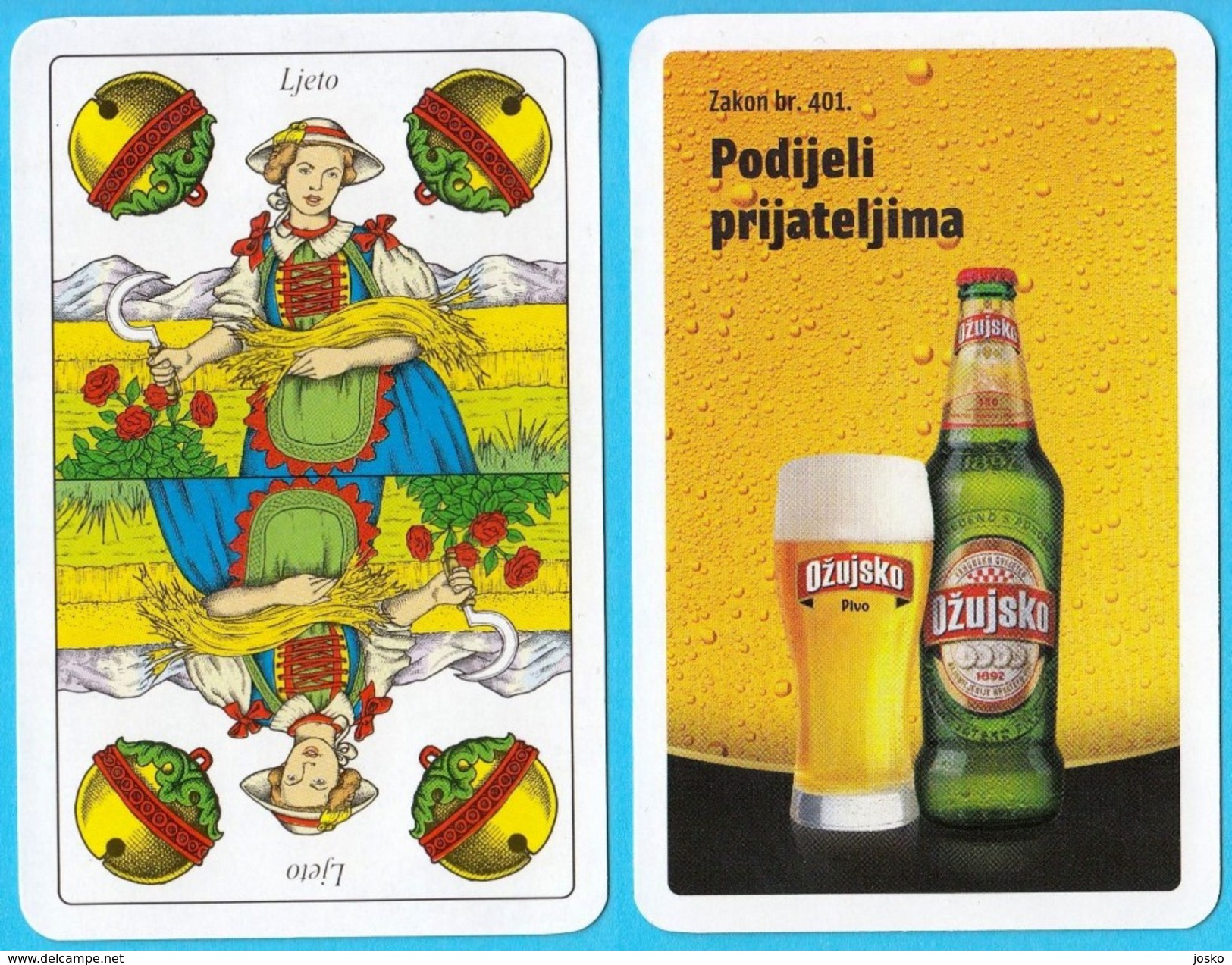 OZUJSKO BEER - Single Card ( Croatian Famous Beer Brand ) * Belot Swap Playing Cards * Bière Bier Cerveza Birra - Playing Cards (classic)