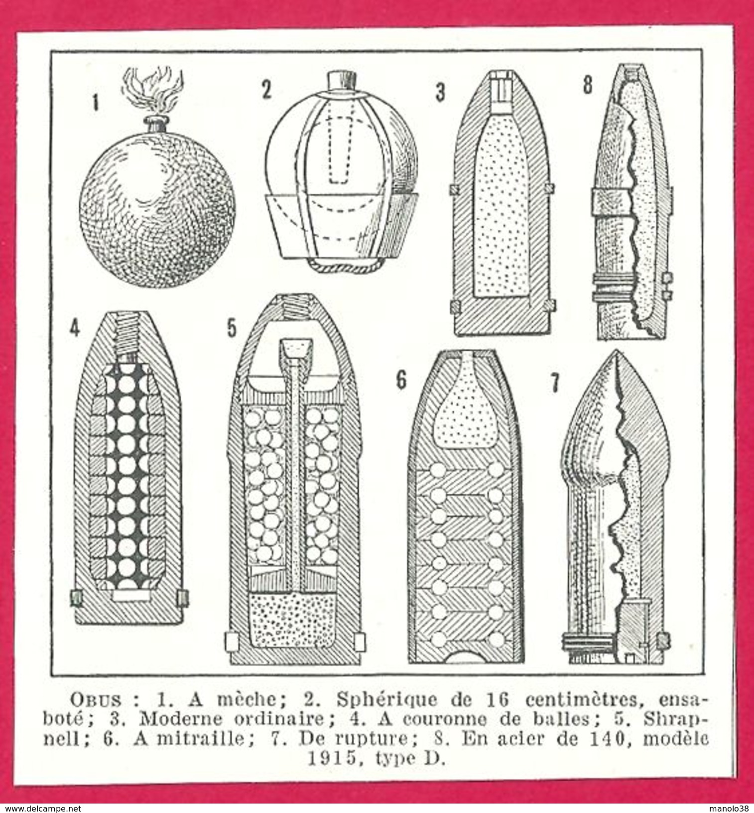 Obusiers Et Obus 2 Documents Larousse 1948 - Documents