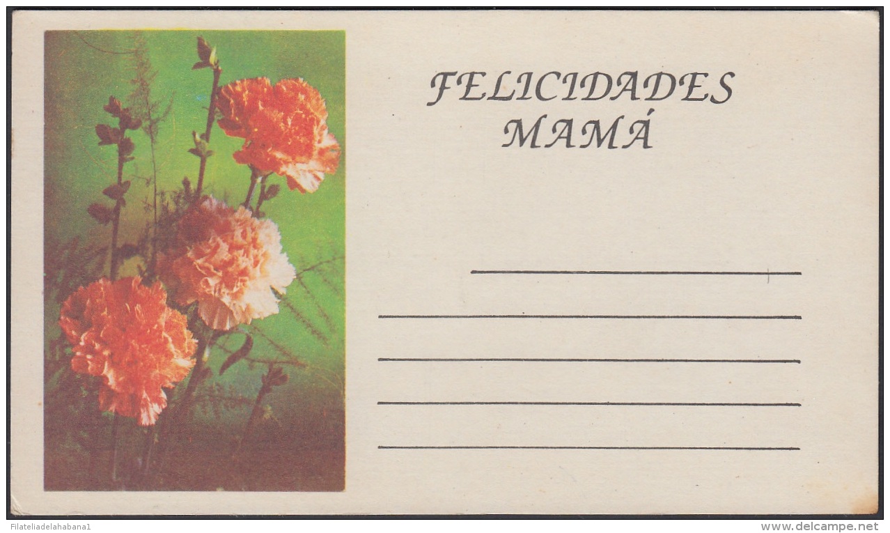 1994-EP-33 CUBA 1994. POSTAL STATIONERY PERIODO ESPECIAL CARD. FLORES FLOWERS UNCATALOGUED. ERROR DOUBLE ENGRAVING. - Cartas & Documentos