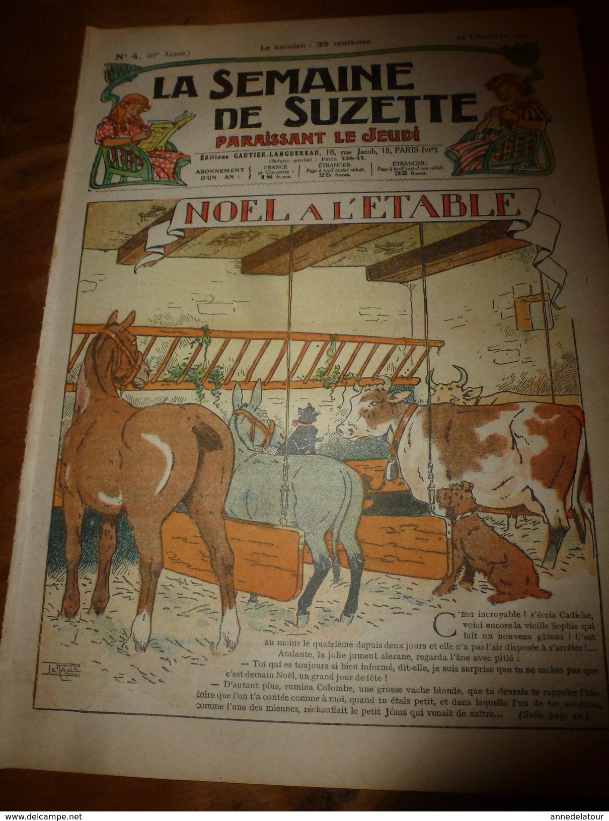 1931 LSDS  Bécassine Fait Du Scoutisme  (Ce Bon Mr Proey-Minans ); NOËl à L'étable ;  Etc - La Semaine De Suzette