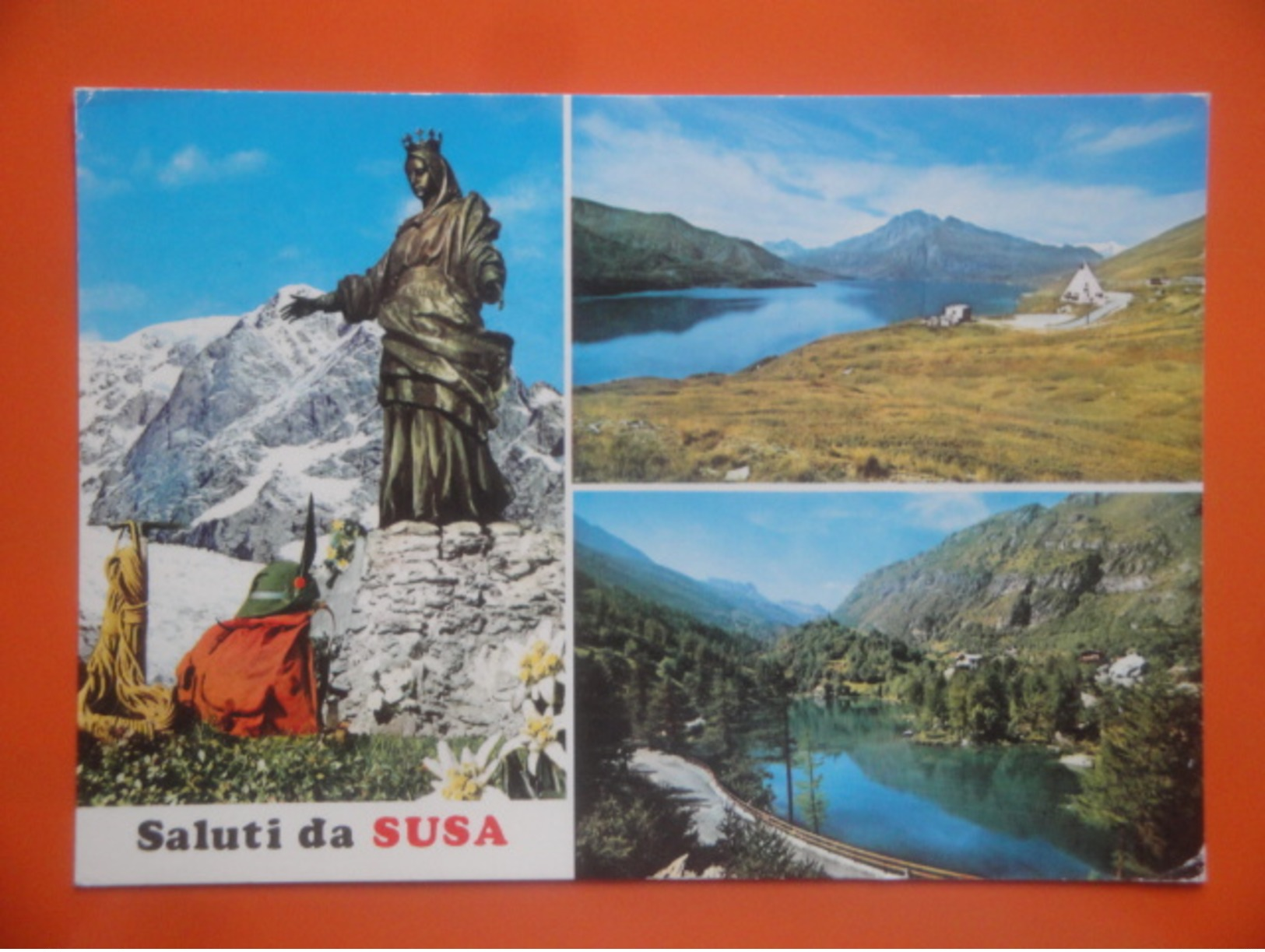 ET/105  ITALIE SALUTI DA SUSA // Statue Lac Montagne Multivues 3 Vues - Andere & Zonder Classificatie