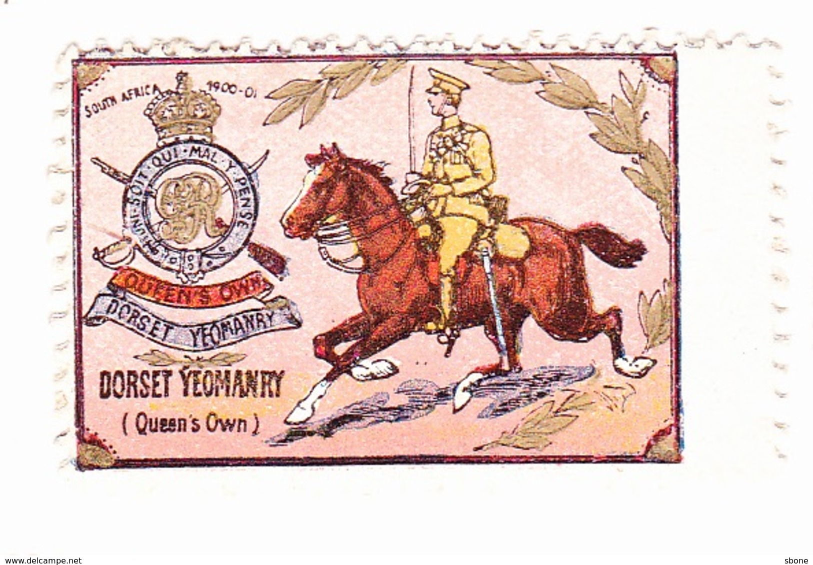 Vignette Militaire Delandre - Angleterre - Dorset Yeomanry - Vignette Militari