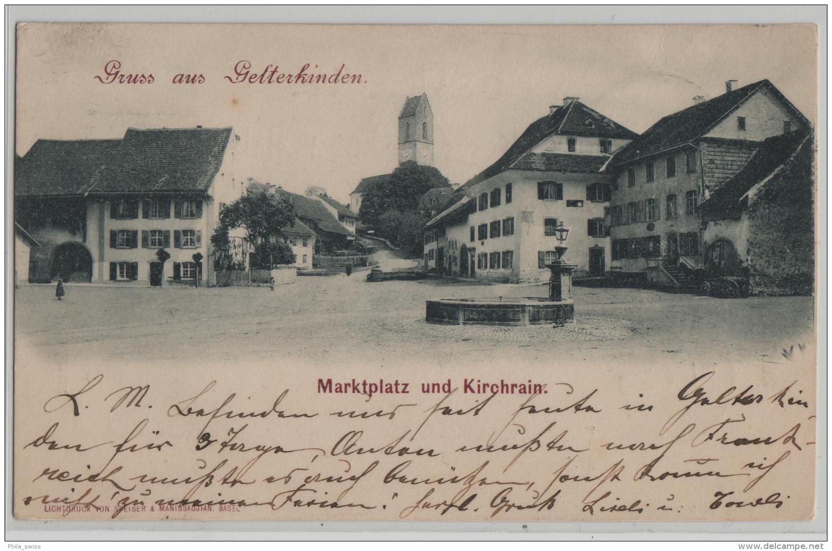 Gruss Aus Gelterkinden - Marktplatz Und Kirchrain - Photo: H. Speiser - Gelterkinden