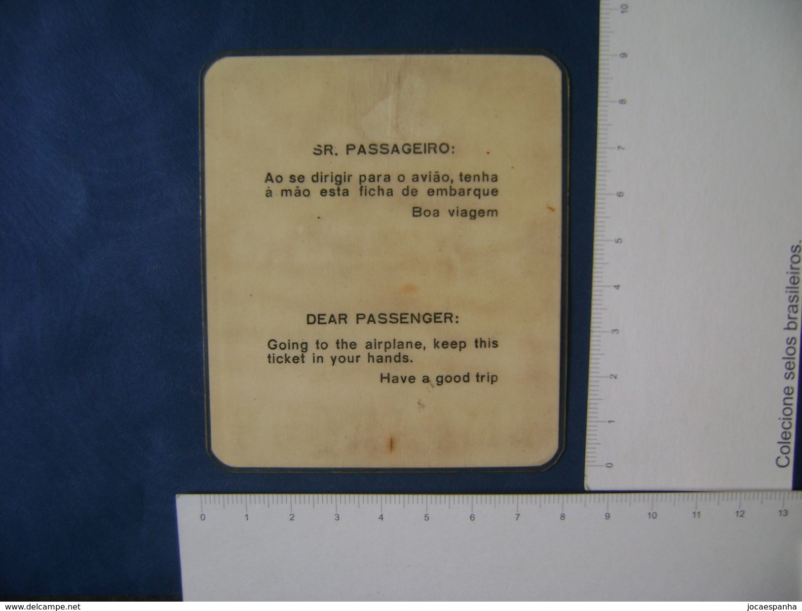 AVIATION - RARE CRUISE (CRUZEIRO) BOARD SHIPPING (BRAZIL) - Tarjetas De Embarque