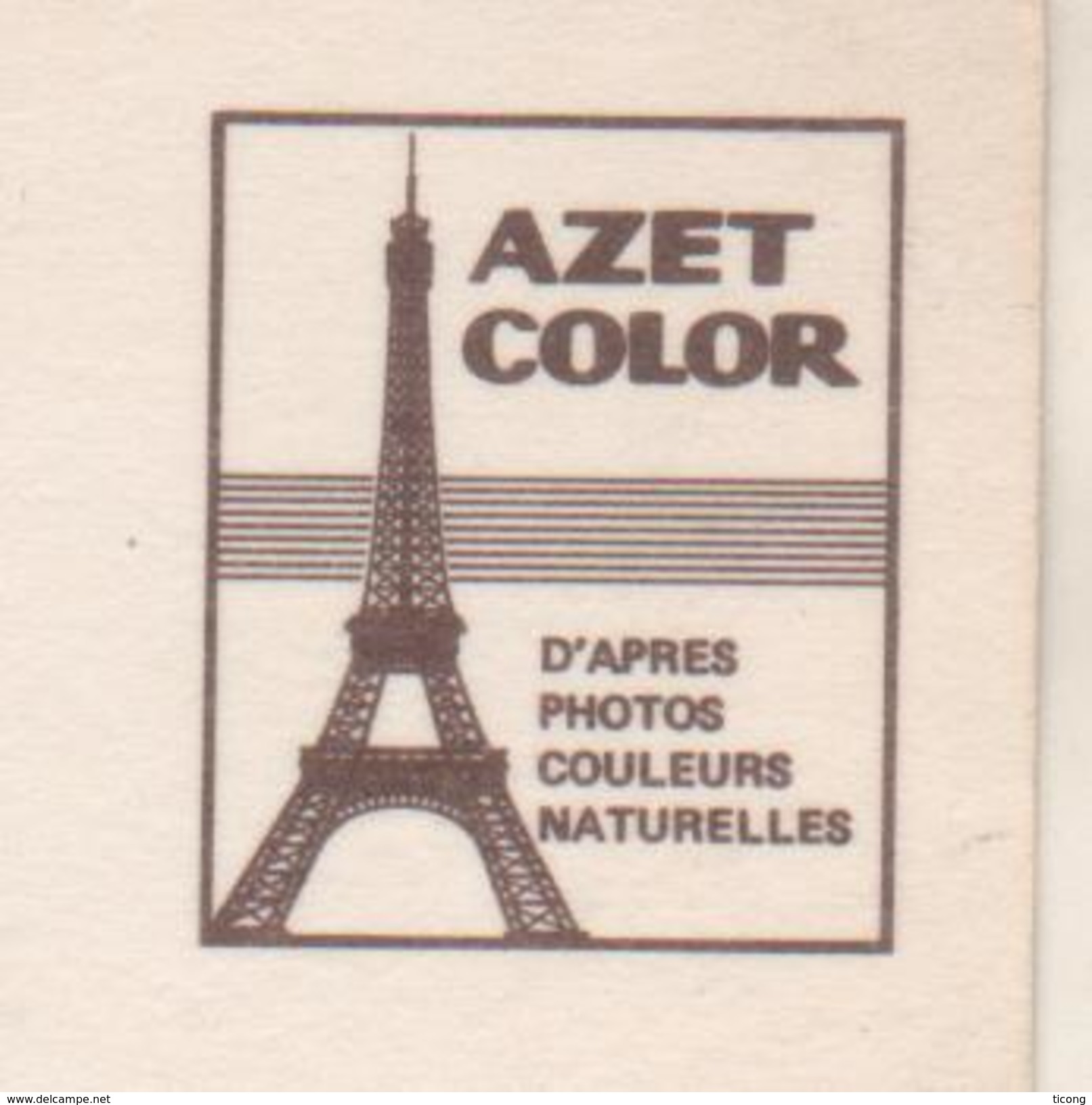 PSEUDO ENTIER TOUR EIFFEL AZET COLOR SUR CARTE TOUR EIFFEL DES EDITIONS ALFRED ZIETHEN - VOIR LES SCANNERS - Pseudo-entiers Privés