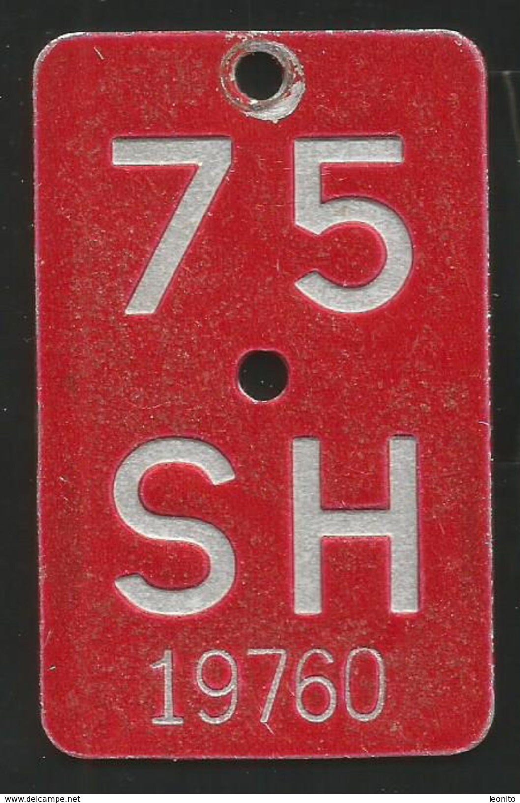 Velonummer Schaffhausen SH 75 - Kennzeichen & Nummernschilder