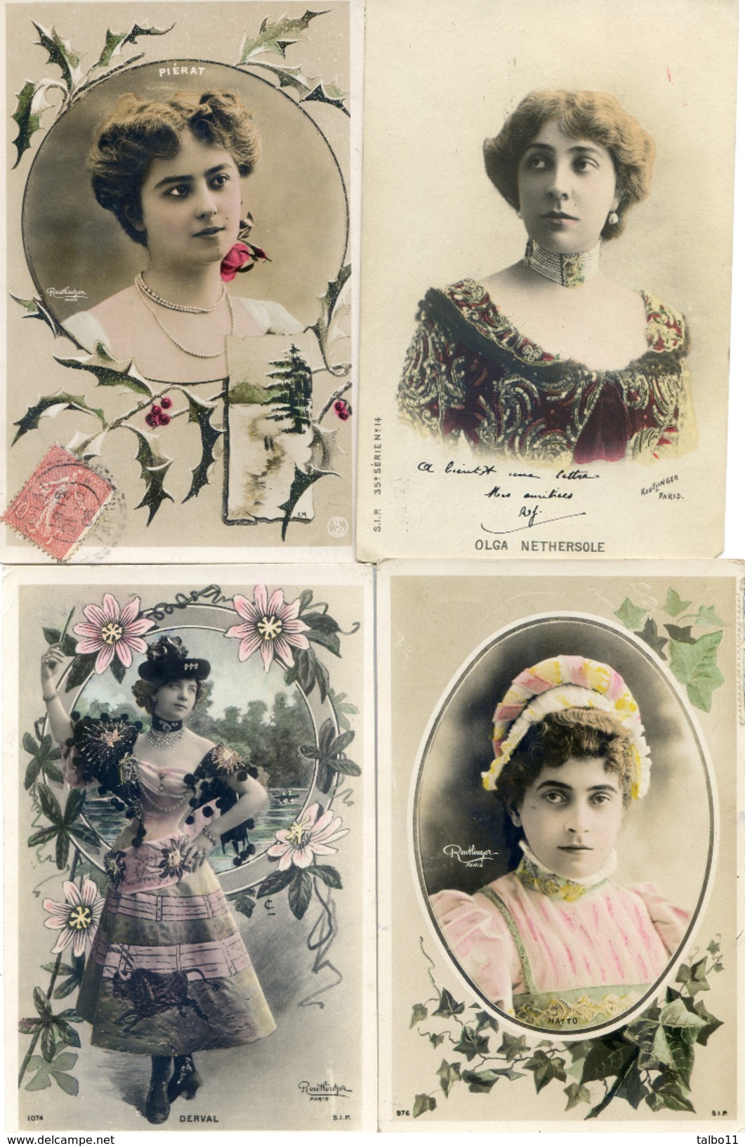 Lot De 5 Cartes Photo De Reutlinger - Darnley, Derval ,Nethersole, Piérat, Hatto - Opéra