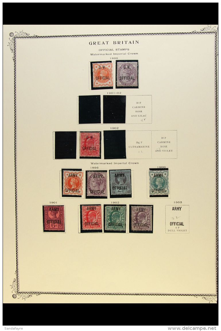 OFFICIAL STAMPS. MINT COLLECTION On Several Printed Album Pages (used Stamps Previously Removed) Includes... - Sonstige & Ohne Zuordnung