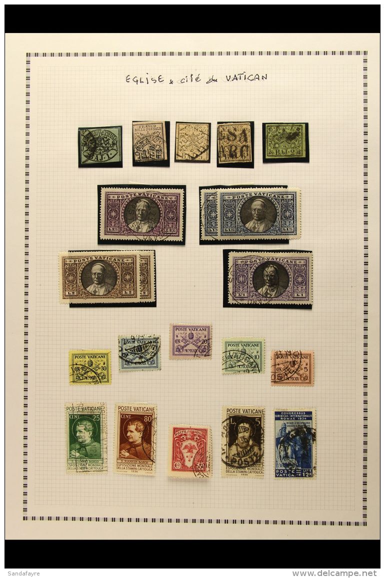 1929-1988 MINT AND USED COLLECTION Starts With A Range Of 1852-70 Papal States Issues, Then Continues With Vatican... - Otros & Sin Clasificación