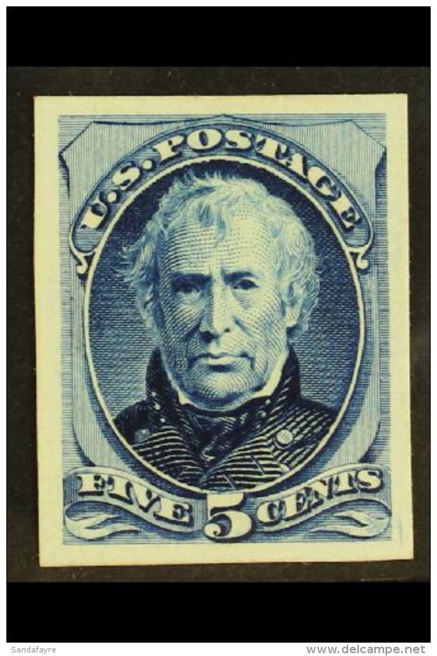 1875 5c President Taylor "Goodall" Small Die Proof On Indian Paper Printed In Dull Grey- Blue, Scott 179TC2f.... - Otros & Sin Clasificación