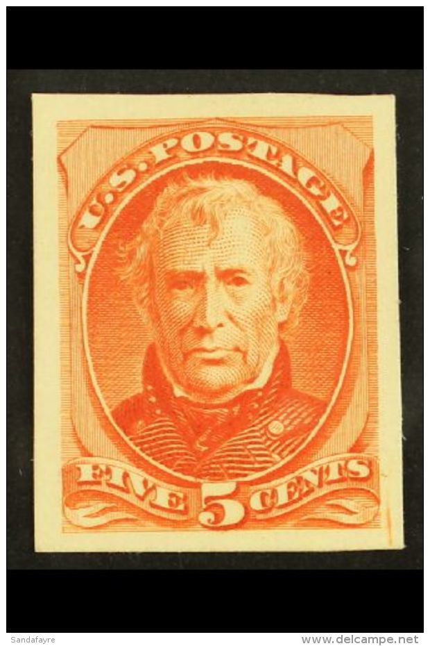 1875 5c President Taylor "Goodall" Small Die Proof On Indian Paper Printed In Dull Red, Scott 179TC2e. Superb. For... - Autres & Non Classés