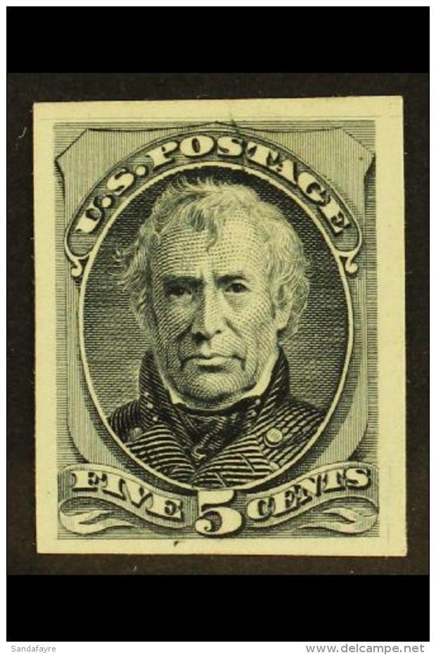 1875 5c President Taylor "Goodall" Small Die Proof On Indian Paper Printed In Black, Scott 179TC2b. Superb. For... - Otros & Sin Clasificación