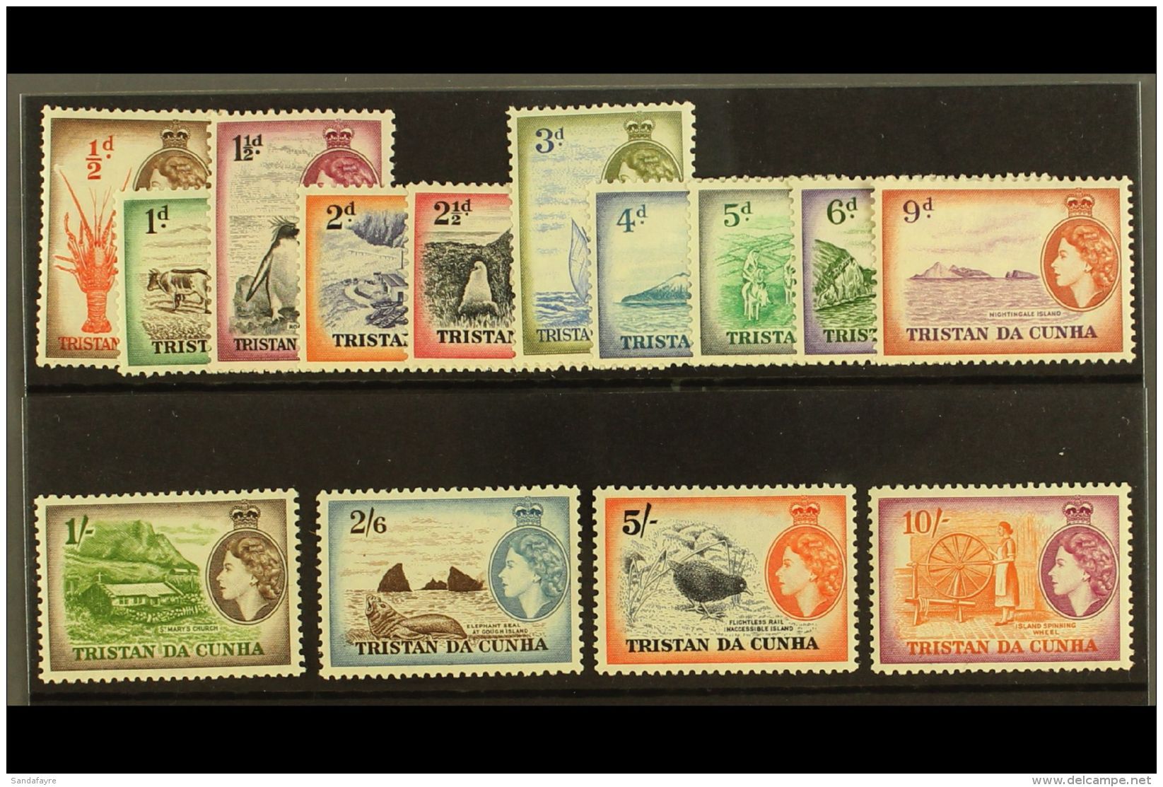 1954 Definitives Complete Set, SG 14/27, Never Hinged Mint. (14 Stamps) For More Images, Please Visit... - Tristan Da Cunha