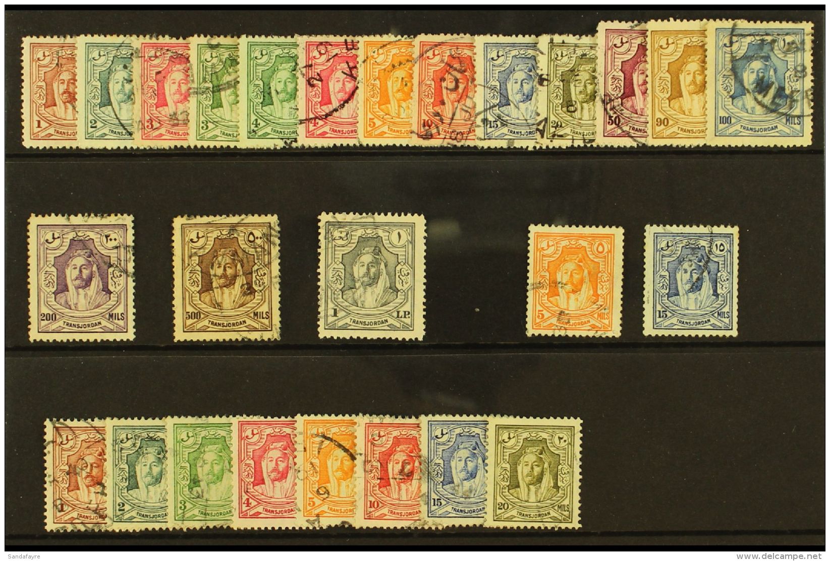 1930 Emir Set Re-engraved Complete Including All SG Listed Perf Types, SG 194b/207, Fine To Very Fine Used. (26... - Jordanie