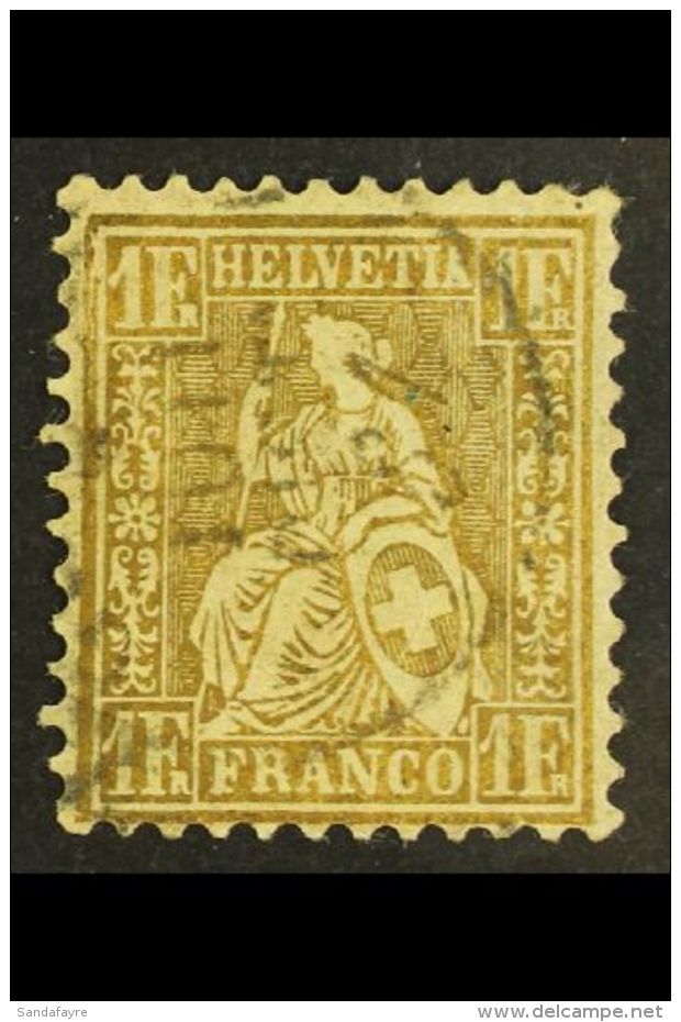 1862-4 1f Bronze-gold, Perf.11&frac12;, Impressed Watermark, Zumstein 36a, SG 60, Very Fine Used. For More Images,... - Sonstige & Ohne Zuordnung