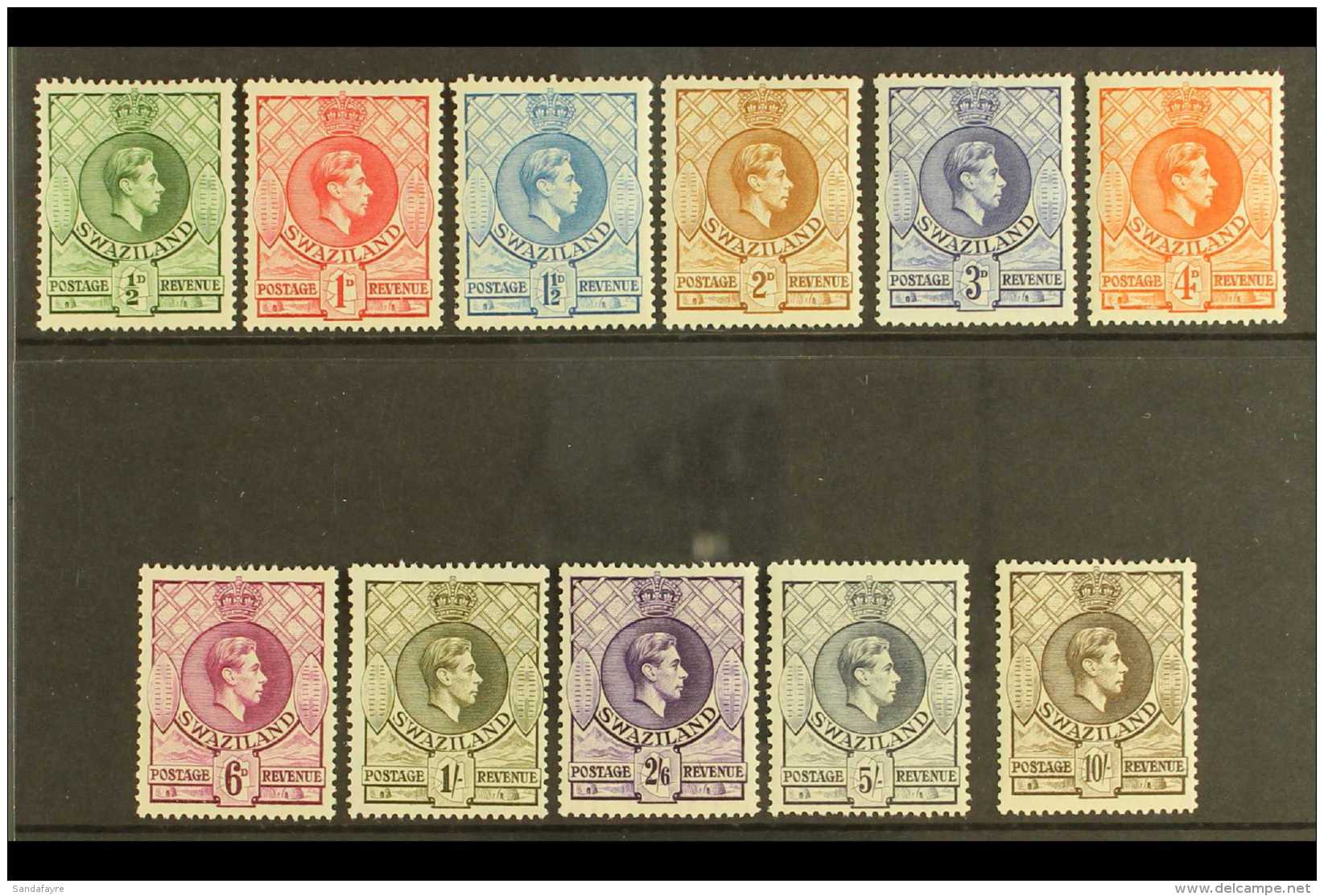 1938 Definitives Perf 13&frac12;x13 Complete Set, SG 28/38, Fine Mint, Fresh Colours. (11 Stamps) For More Images,... - Swasiland (...-1967)