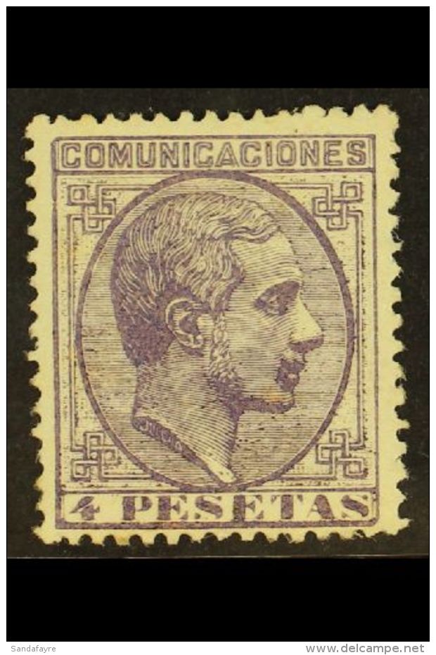 1878 4p Dull Violet, Alfonso XII, Superb Mint Og. Lovely Well Centered Stamp. For More Images, Please Visit... - Other & Unclassified