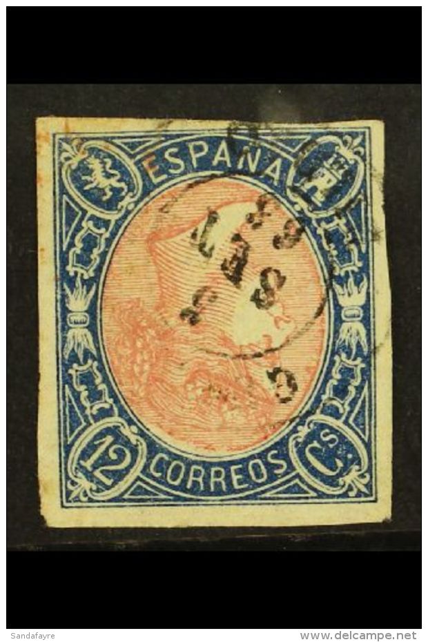 1865 12c Rose And Blue, Variety "Frame Inverted", SG 82a, Tiny Corner Crease Top Right Otherwise Superb... - Autres & Non Classés