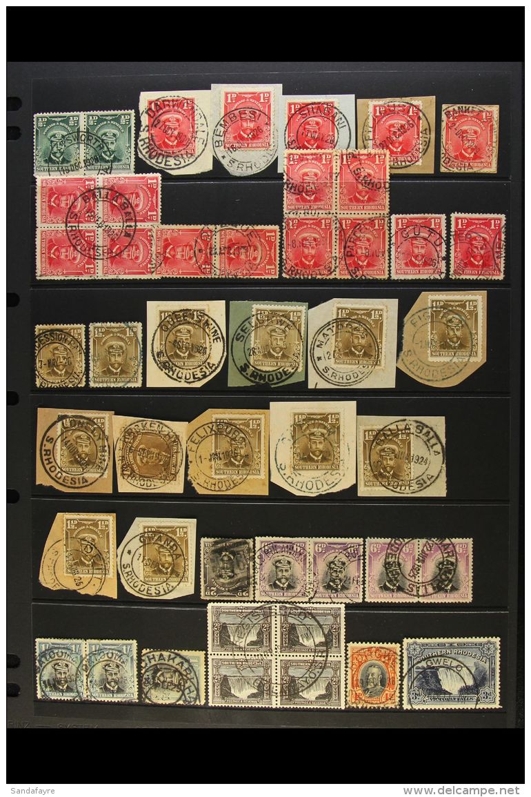 POSTMARKS ACCUMULATION OF ITEMS Incl. KGV Admirals With Mostly 1d &amp; 1&frac12;d Values, Number On Piece Plus... - Südrhodesien (...-1964)