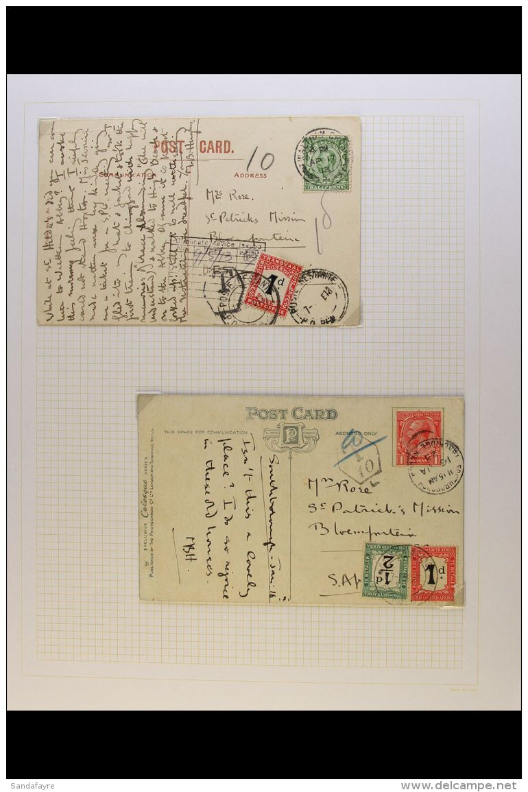 POSTAGE DUES COVERS &amp; POSTCARDS Group Including Two Postcards With Transvaal 1d Due Used In Union Period,... - Ohne Zuordnung