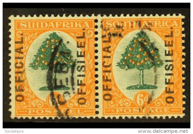 OFFICIALS 1926 6d Green &amp; Orange, Broken "C" In "OFFICIAL" On Right (English) Stamp, SG O4, Very Fine Used.... - Sin Clasificación