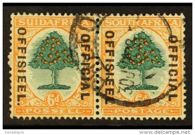 OFFICIALS 1930-47 6d Green &amp; Orange, STOP VARIETY On Afrikaans Stamp, SG O16, Very Fine Used. For More Images,... - Ohne Zuordnung