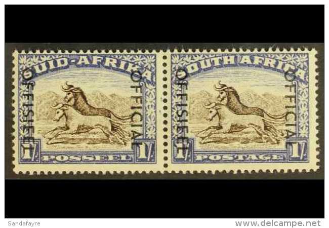 OFFICIAL 1950-54 1s Blackish Brown And Ultramarine, SG O47a, Never Hinged Mint Horiz Pair. For More Images, Please... - Ohne Zuordnung