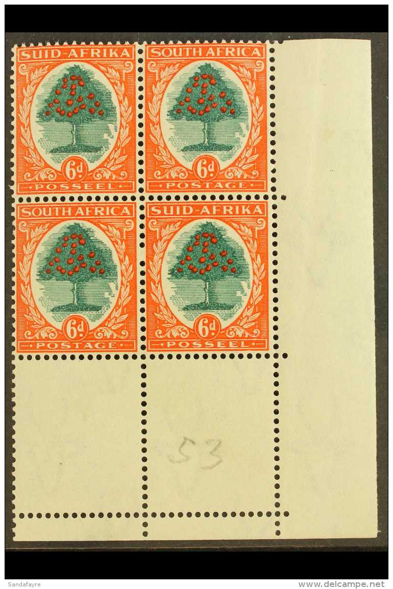 1933-48 6d Green &amp; Orange-vermilion, Die II, SG 61c, Never Hinged Mint Corner Block Of 4. For More Images,... - Sin Clasificación