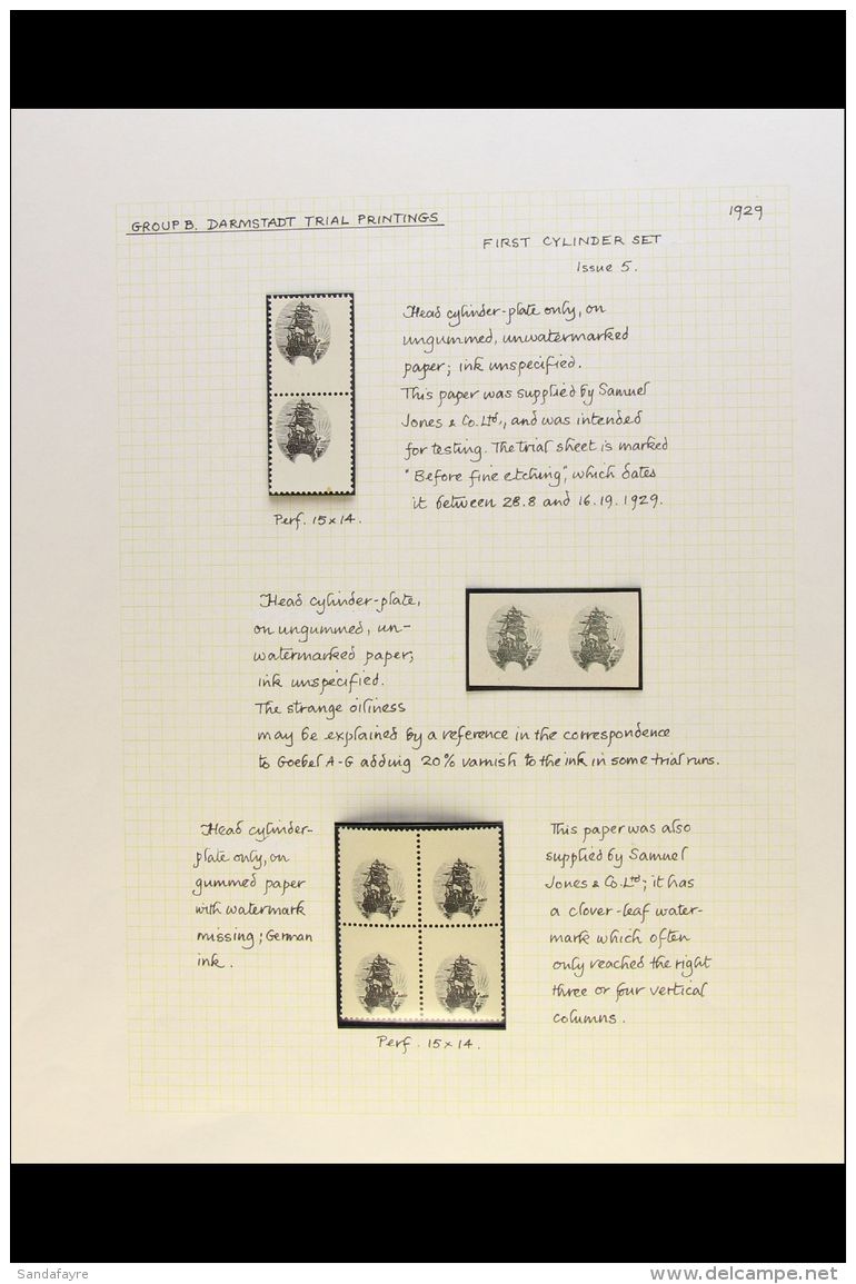 1929 DARMSTADT TRIAL PRINTINGS OF THE 1D SHIP A Lovely Collection Of Mint, Largely Never Hinged Pairs Or Blocks Of... - Non Classificati