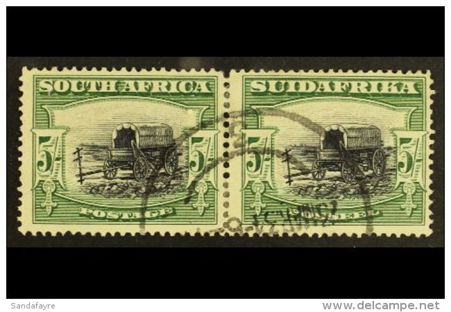 1927-30 5s Black And Green Perf 14 X 13&frac12;, SG 38a, Fine Used Horizontal Pair With Fully Dated 1931 Cds, Some... - Sin Clasificación