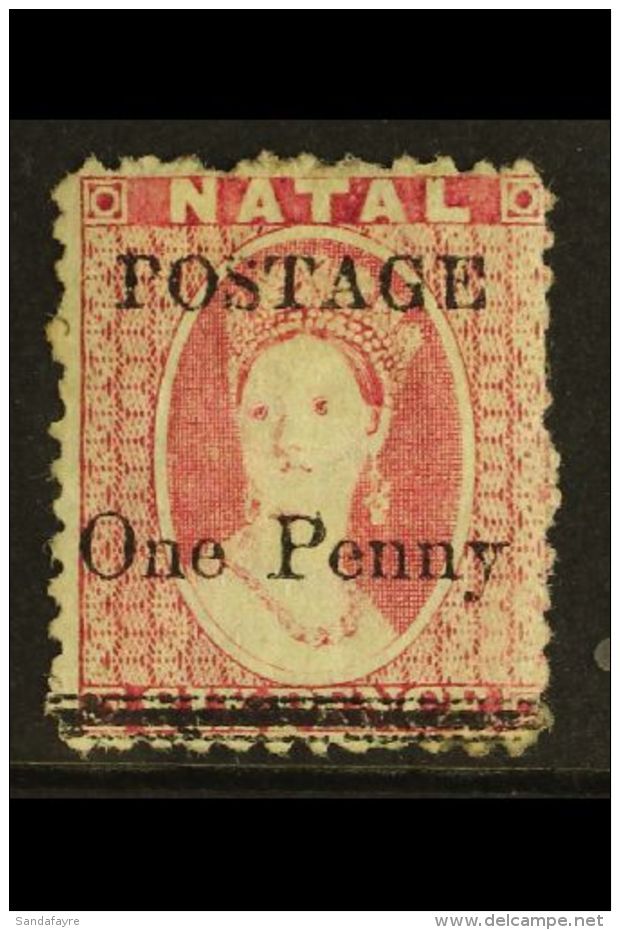 NATAL 1877 1d On 6d Rose, SG 93, Mint, Heavyish Hinge, Otherwise Fine And Fresh.  For More Images, Please Visit... - Sin Clasificación