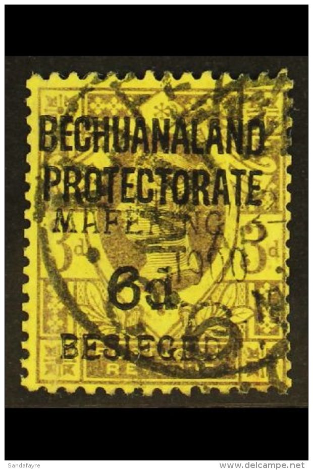 MAFEKING SIEGE 1900 6d On 3d Purple On Yellow, Type 1 Ovpt On Bechuanaland Protectorate Issue, SG 9, Very Fine... - Sin Clasificación