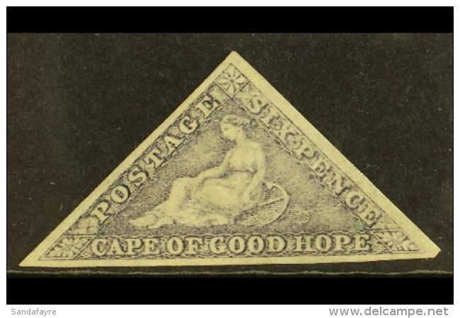 CAPE OF GOOD HOPE. 1862 6d Slate-lilac On Blued Paper, SG 7c, Mint Part OG With 3 Full Margins &amp; Lovely... - Sin Clasificación