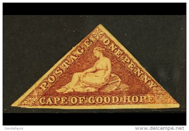 CAPE OF GOOD HOPE 1855-63 1d Brick Red/cream Toned Paper, SG 5, Unused, Margins Touching At 2 Places, Couple Of... - Ohne Zuordnung