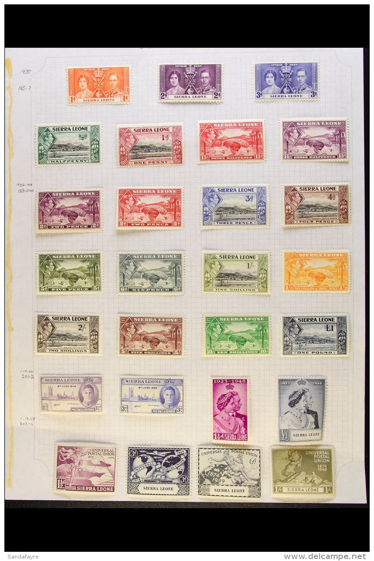 1937-49 KGVI Complete Fine Mint Collection On Pages. (27) For More Images, Please Visit... - Sierra Leona (...-1960)