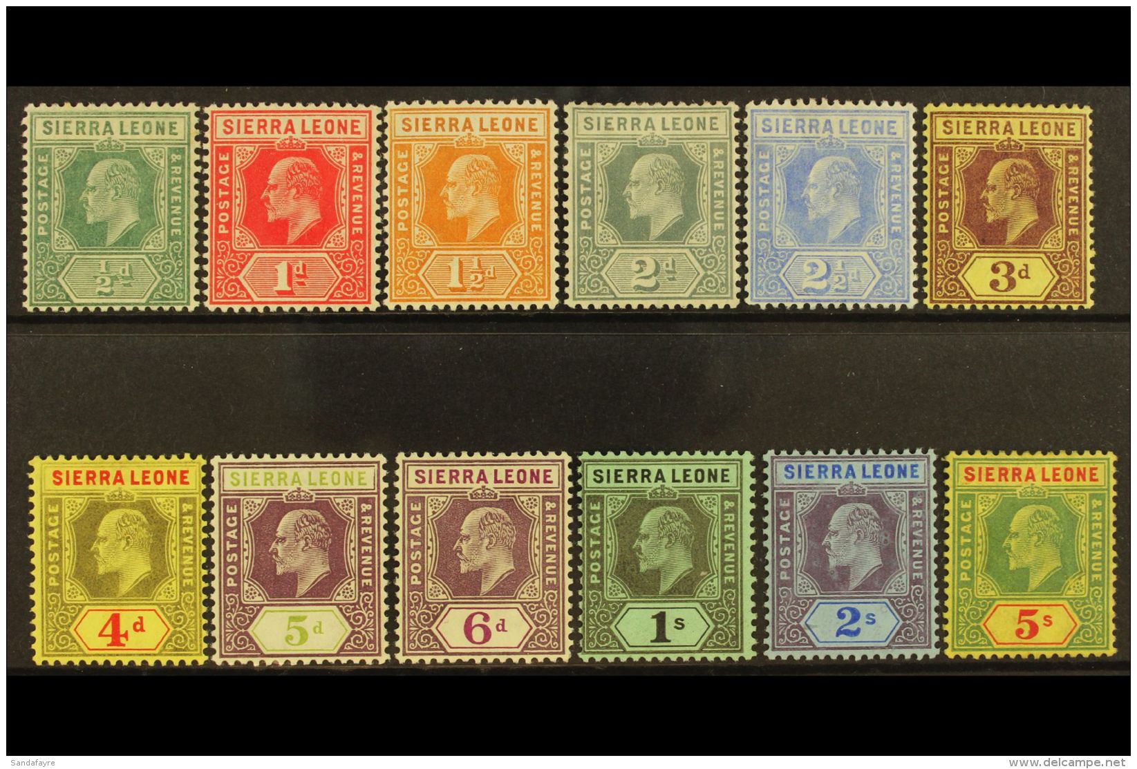 1907-12 Wmk Crown CA Set Complete To 5s, SG 99/110, Very Fine Mint (12 Stamps) For More Images, Please Visit... - Sierra Leona (...-1960)