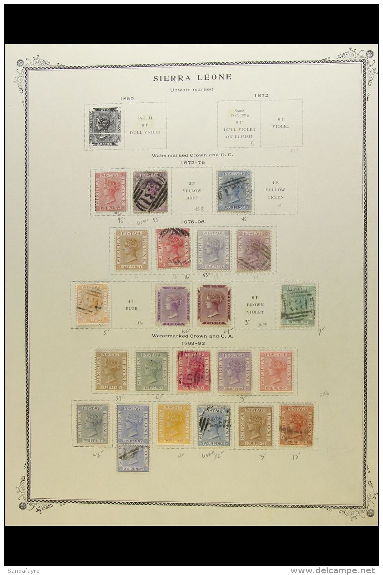 1872-1956 HIGH QUALITY COLLECTION On Printed Pages, Mint And Used (mainly Mint). With 1872-73 (CC Perf 12&frac12;)... - Sierra Leone (...-1960)