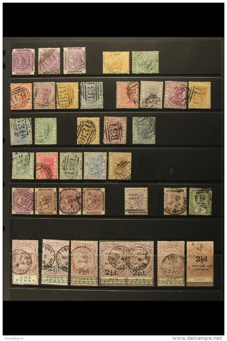 1859-1897 GOOD TO FINE USED COLLECTION With 1859-74 No Wmk 6d Shades (3, One Perf 14, Two Perf 12&frac12;);... - Sierra Leona (...-1960)