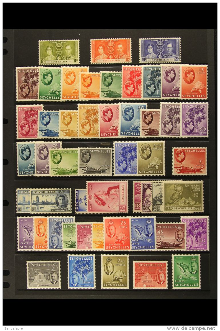 1937-52 COMPLETE KGVI MINT COLLECTION Presented On A Stock Page. Includes A Complete Basic Run From Coronation To... - Seychelles (...-1976)