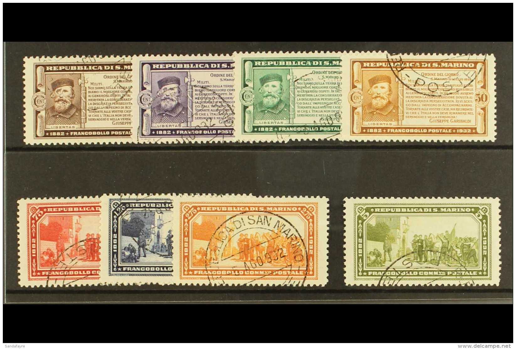 1932 50th Anniv Of The Death Of Garibaldi, Sass S31, Very Fine And Fresh Used. (8 Stamps) For More Images, Please... - Otros & Sin Clasificación