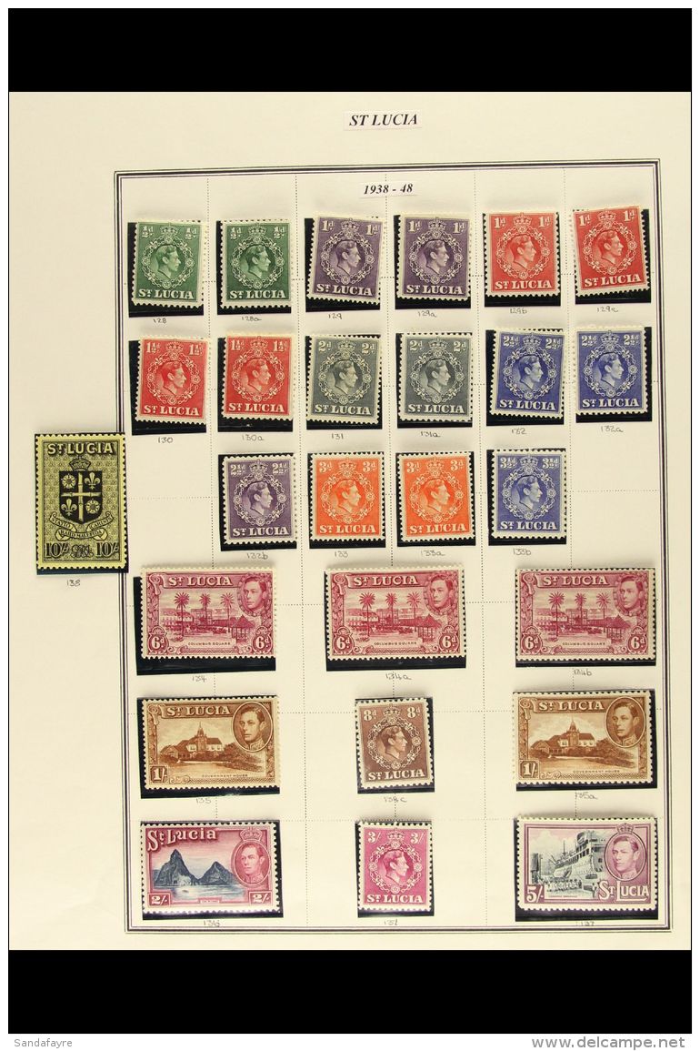 1937-52 FINE MINT COLLECTION With Many Stamps Being Very Fine Lightly Hinged, Includes 1938-48 Set Complete To 10s... - St.Lucia (...-1978)