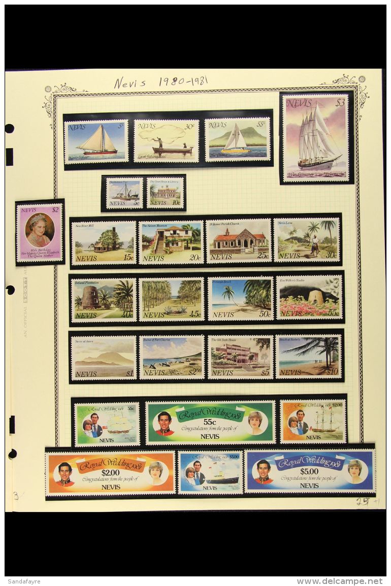 NEVIS 1980-90 MOSTLY NEVER HINGED MINT COLLECTION On Album Pages, Includes A Good Run Of Topical Sets Incl.... - St.Christopher-Nevis-Anguilla (...-1980)